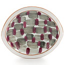 Mari Simmulson (Djungel 1953) Oval Bowl with Green/Cerise Decor 19 cm #4099