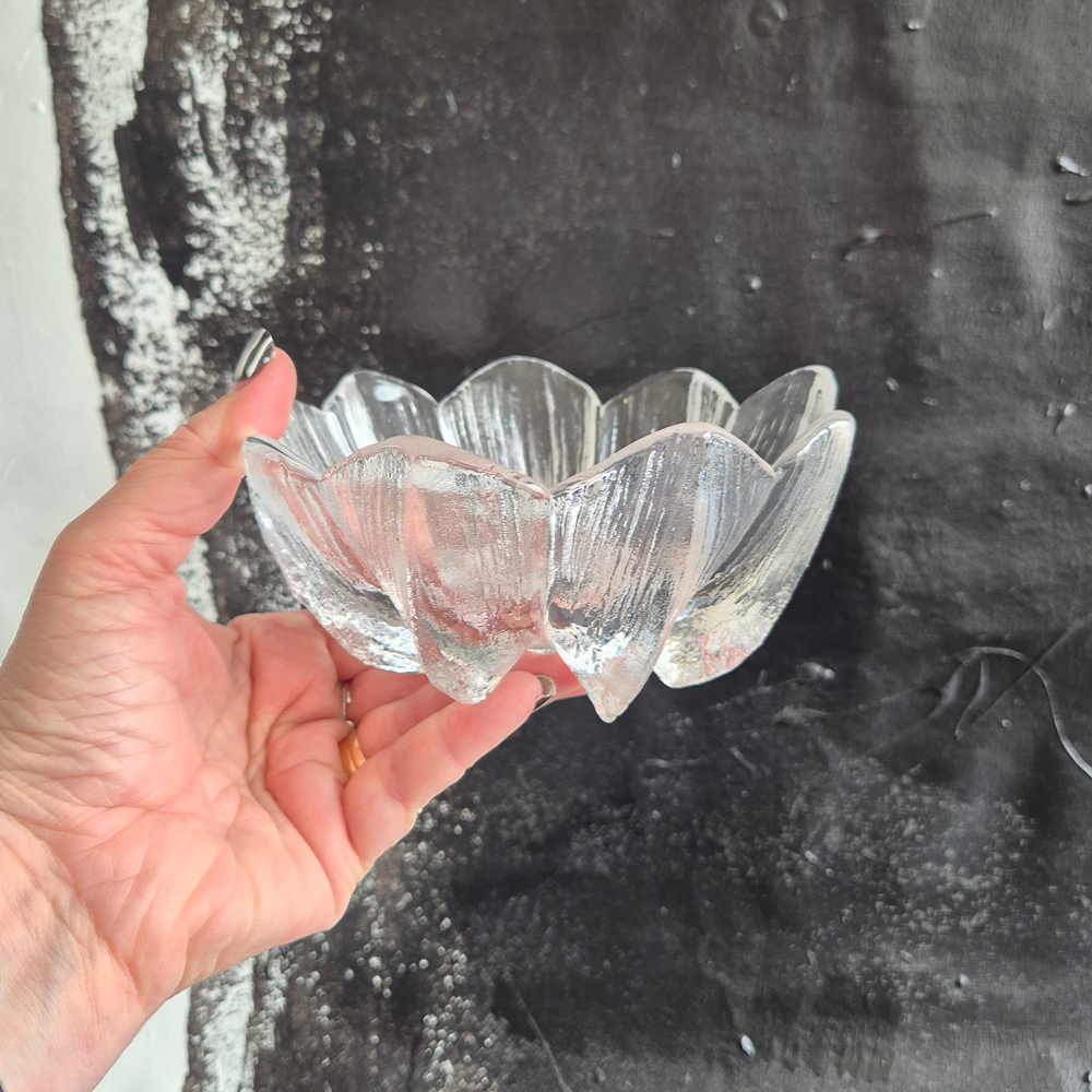 vintage SKÅL klarglas, Kosta Boda, design Näckros av Mats Jonasson, h 7,2 cm - 5