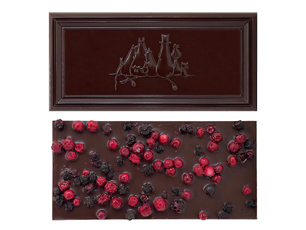Moomin Chocolate Moomintroll, Mörk choklad 70% Blåbär & Lingon EKO, 70 g - 2