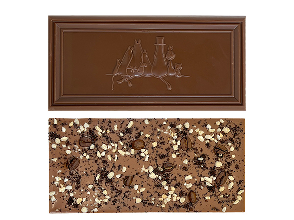 Moomin Chocolate Moominpappa, Mjölkchoklad 41% Kaffe & Krokant EKO, 70 g - 2