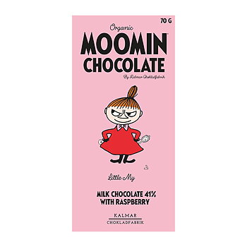 Moomin Chocolate Little My Mjölkchoklad 70% Hallon EKO, 70 g