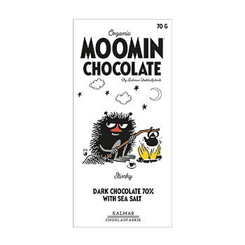 Moomin Chocolate Stinky, Mörk choklad 70% Havssalt EKO, 70 g