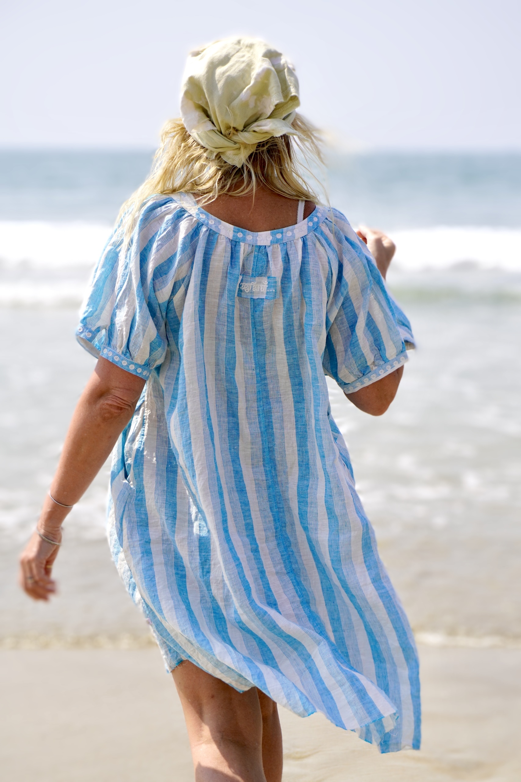 BARBARA LINEN DRESS COCO STRIPE  - 10