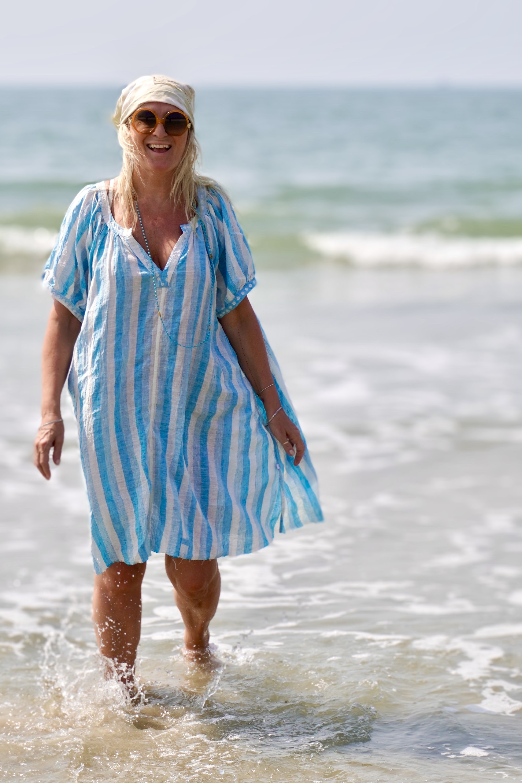 sea linen dress Yellow The Label — Holiday at Sea Linen Mini XS main image 0