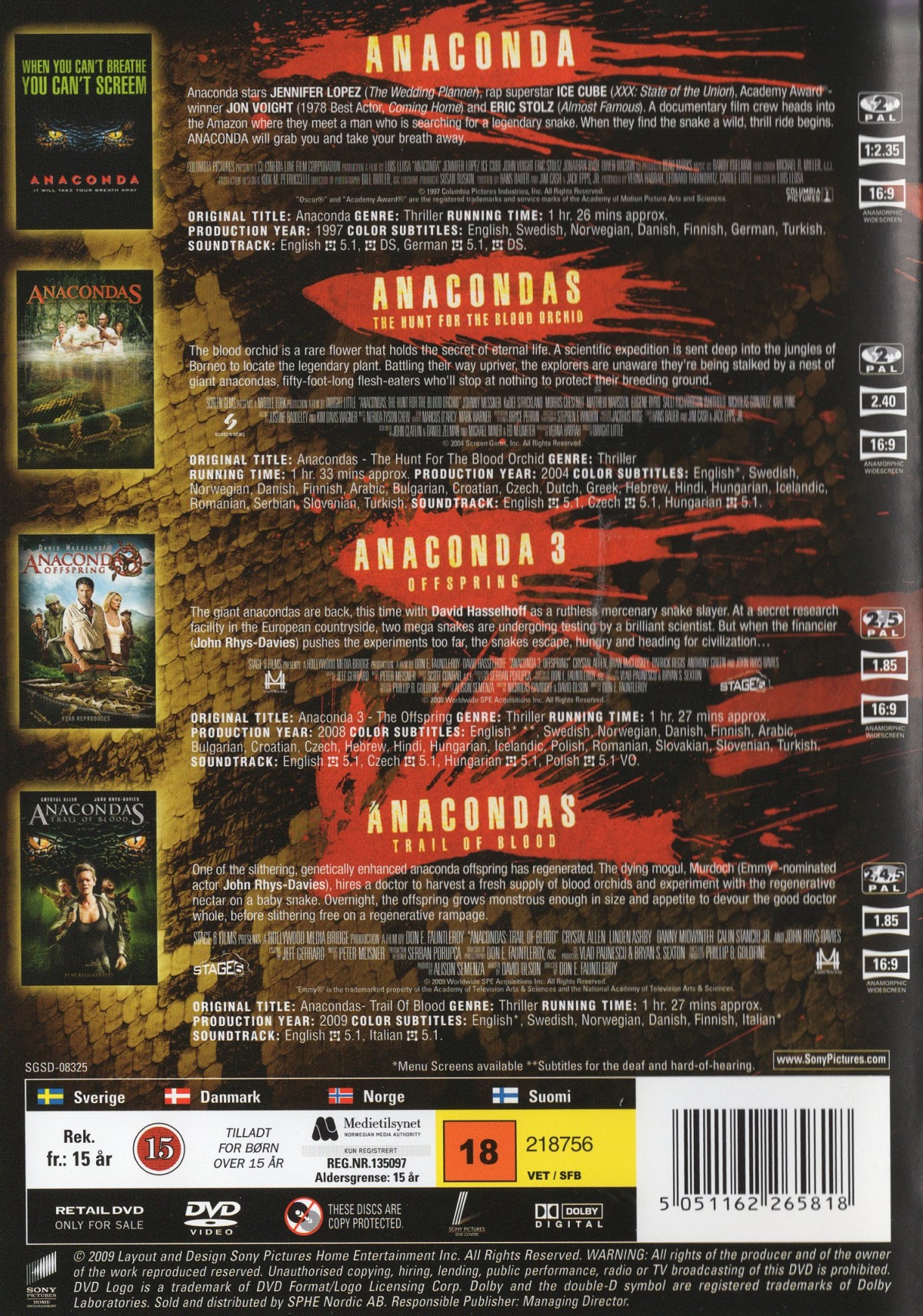 Anacondas 4 Movie Boxset (Begagnad) - 2