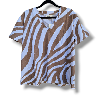 Tshirt zebra brun/vit