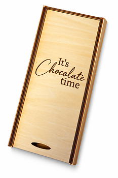 Chokladask i trä – It’s Chocolate Time | Present till chokladälskaren