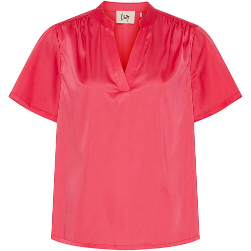 Blus Melba v-ringad hallonröd - 2