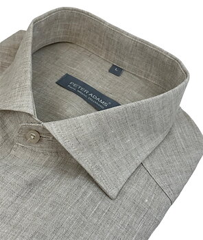 Skjorta linne kortärmad beige från Peter Adams