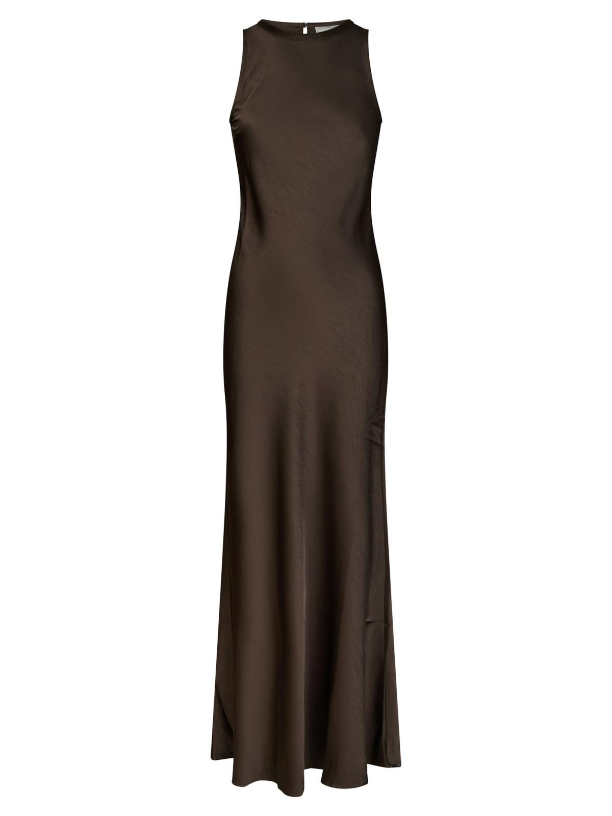 Neo Noir Celinie Heavy Sateen  Dress, Dark Brown