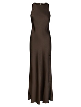 Neo Noir Celinie Heavy Sateen  Dress, Dark Brown