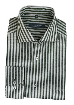 Skjorta linne  grönrandig från Peter Adams