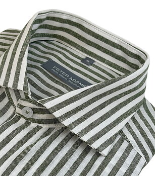 Skjorta linne  grönrandig från Peter Adams