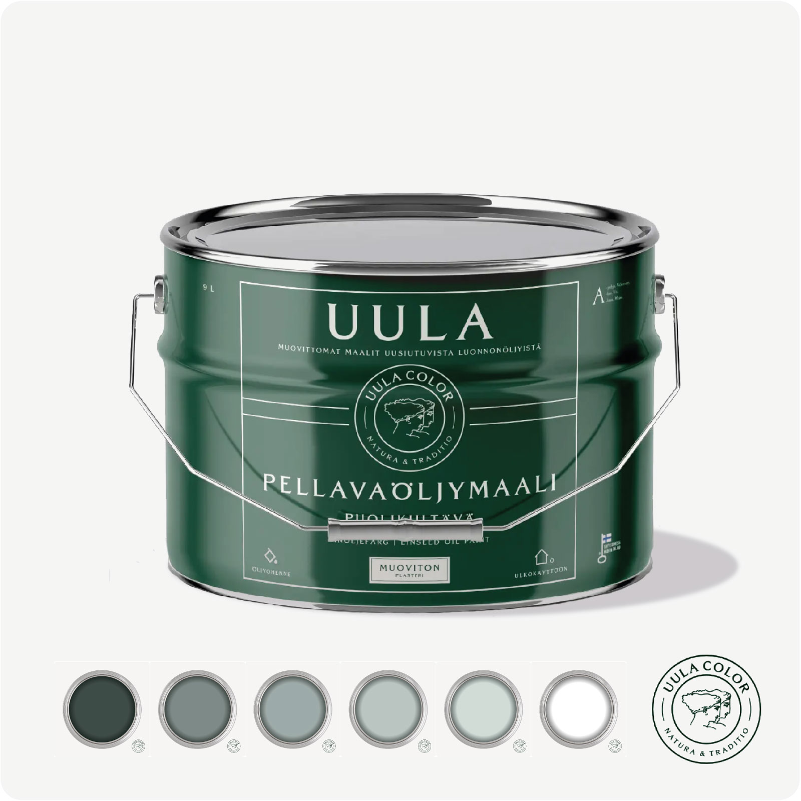 LINOLJEFÄRG 840 VIHREÄ - GRÖN, välj procent