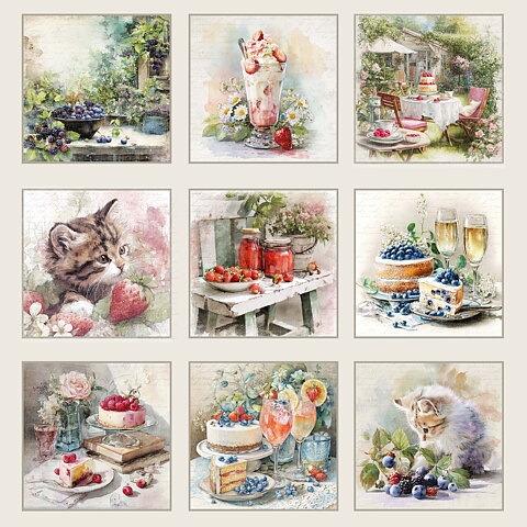 Papper Scrapbooking  Reprint -Summer Garden  Tags -  12x12 (30,5 x 30,5 cm)