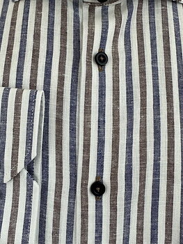 Skjorta linne extra lång ärm och bål, randig från Peter Adams