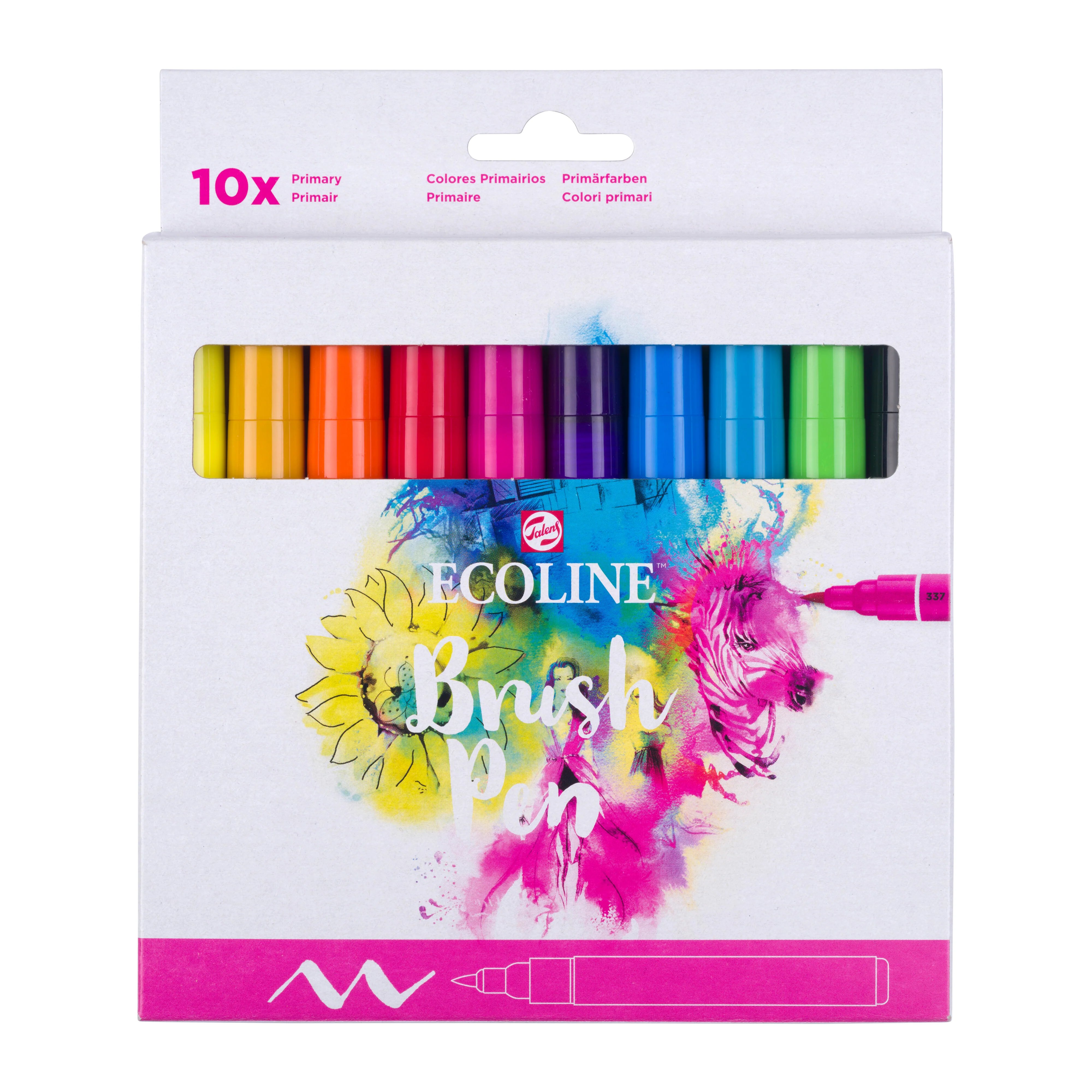 Ecoline Brush Pen Set – Primary (10 färger)