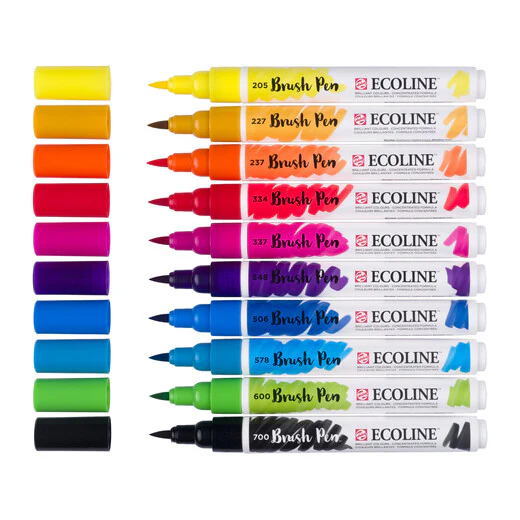 Ecoline Brush Pen Set – Primary (10 färger) - 2