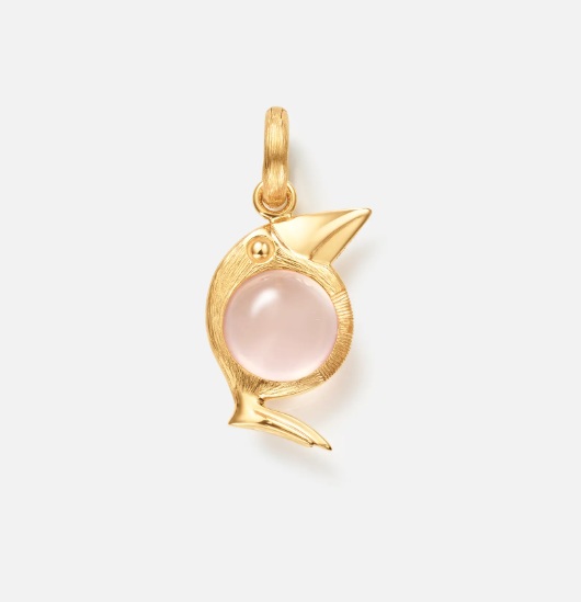 Lintu perhe riipus avattavissa Rose Quartz