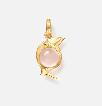 Lintu perhe riipus avattavissa Rose Quartz