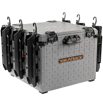 Yakattack BlackPak Pro, 16 x 16 x 13, inklusive Deckel und 6 Rutenhalter - Battleship Grey
