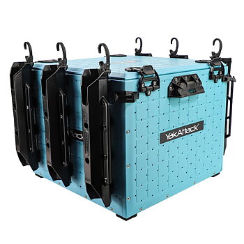 Yakattack BlackPak Pro, 16 x 16 x 13, inklusive Deckel und 6 Rutenhalter - Jetty Blue