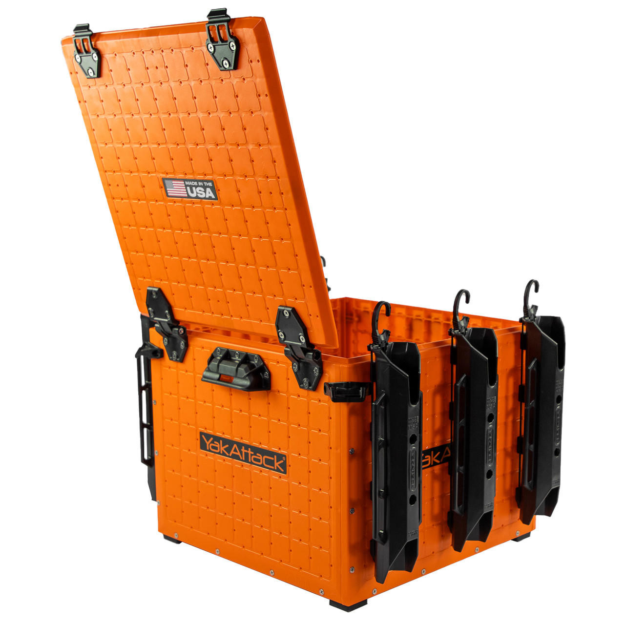 Yakattack BlackPak Pro, 16 x 16 x 13, Including lid and 6 rod holders - Yakattack Orange - 11