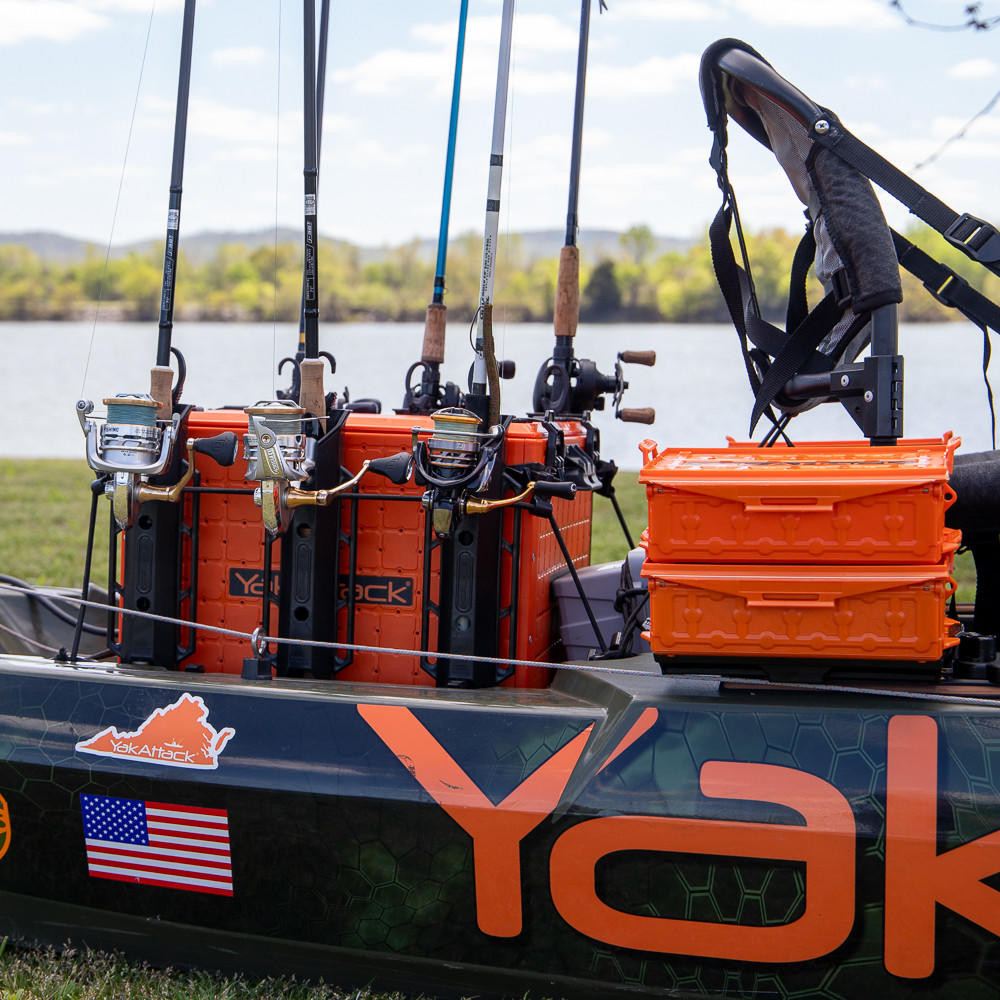 Yakattack BlackPak Pro, 16 x 16 x 13, Including lid and 6 rod holders - Yakattack Orange - 2