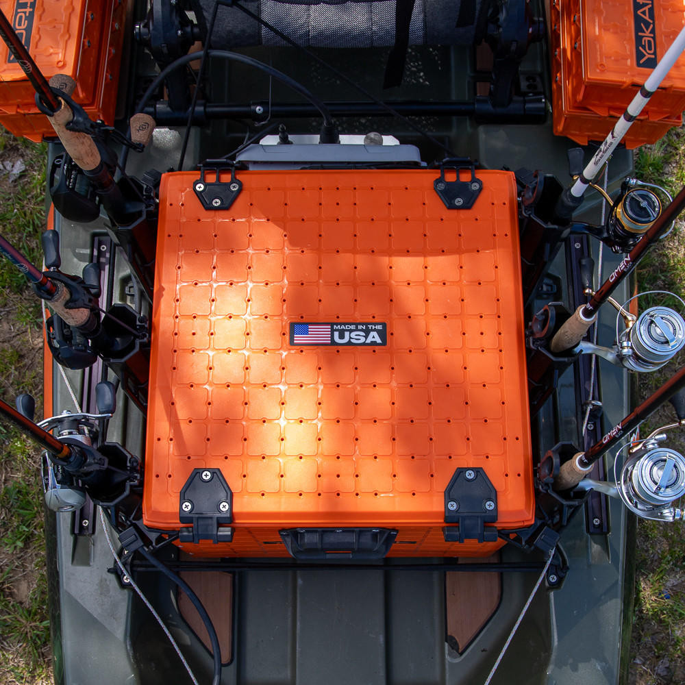 Yakattack BlackPak Pro, 16 x 16 x 13, Including lid and 6 rod holders - Yakattack Orange - 4