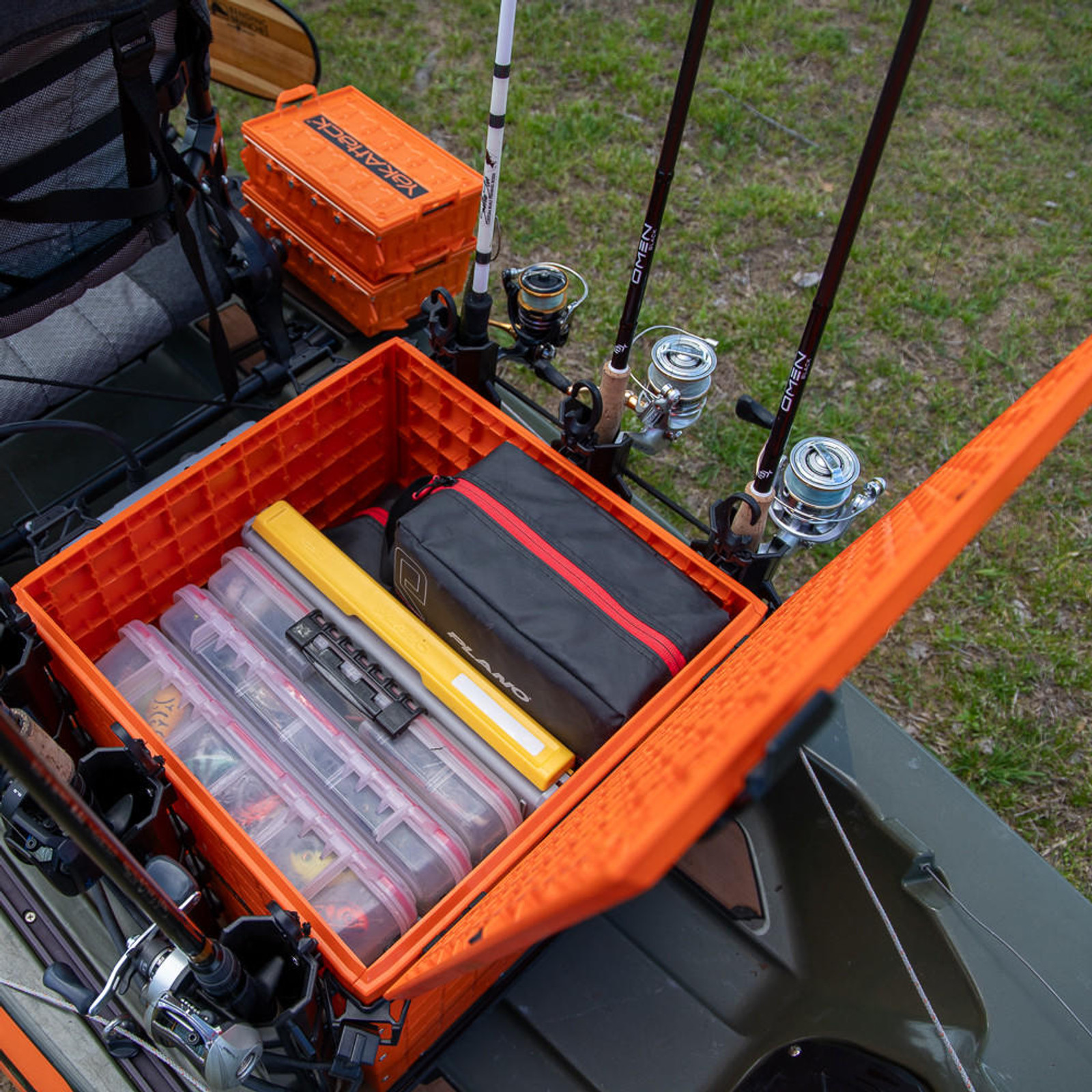 Yakattack BlackPak Pro, 16 x 16 x 13, Including lid and 6 rod holders - Yakattack Orange - 9