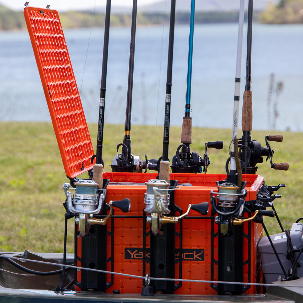 Yakattack BlackPak Pro, 16 x 16 x 13, Including lid and 6 rod holders - Yakattack Orange - 16