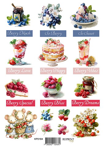 Papper Klippark -  Summer Garden  Berries -  A4