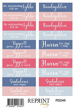 Stickers Reprint - Summer Garden  Norsk text-  11x16 cm