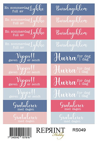 Stickers Reprint - Summer Garden Norsk text  -  11x16 cm