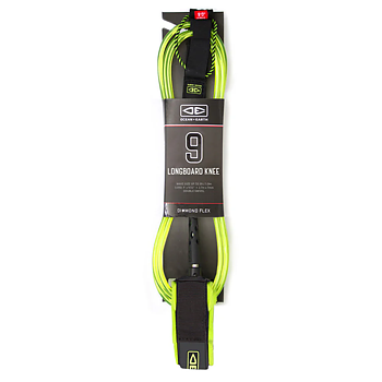 Ocean & Earth Diamond Flex Longboard Leash Knee 9" Lime