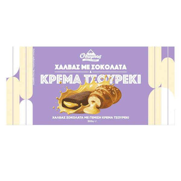 Olympos Halva 300 g – Mörk choklad & tsoureki smak