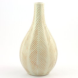 Anna-Lisa Thomson (1940) White Vase with Fishbone Relief 24 cm