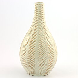 Anna-Lisa Thomson (1940) White Vase with Fishbone Relief 24 cm