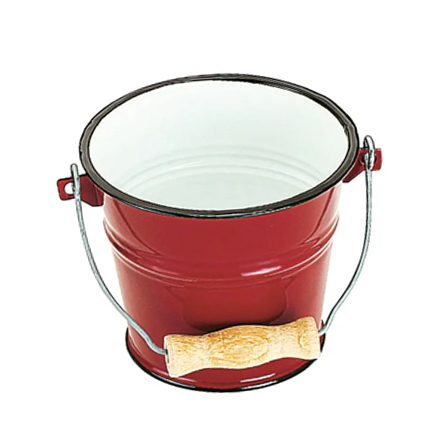 Liten emaljerad hink i metall från Ibili  - 14 cm diameter (ca 1,5 L)