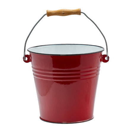 Stor emaljerad hink i metall från Ibili - 22 cm diameter (ca 6L)