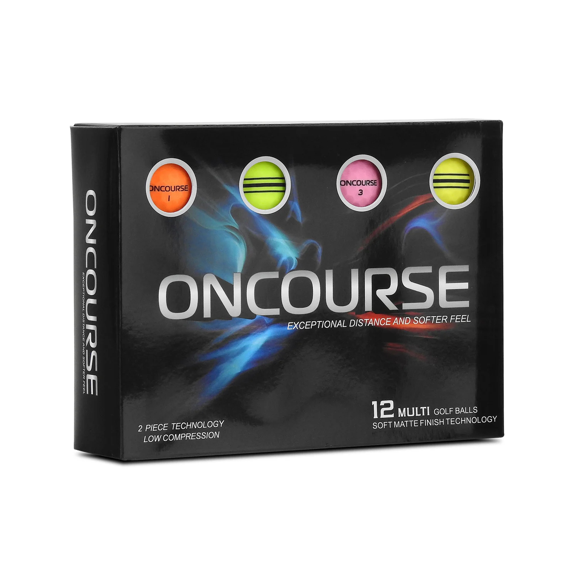 OnCourse Mulit Matte Colours Golf Ball12-pack
