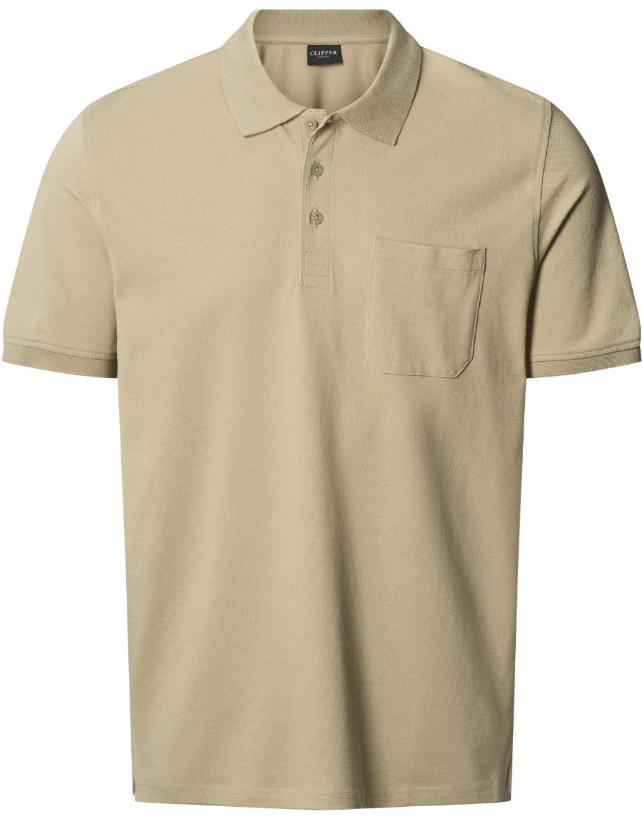 Piké-/tenniströja i beige organisk bomull (Clipper)