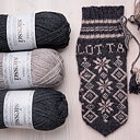 Stickpaket vante Snöflinga från Juni Mörkgrå-Ljusgrå