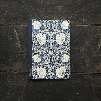 Anteckningshäfte - Pimpernel Mörkblå Storblommig William Morris