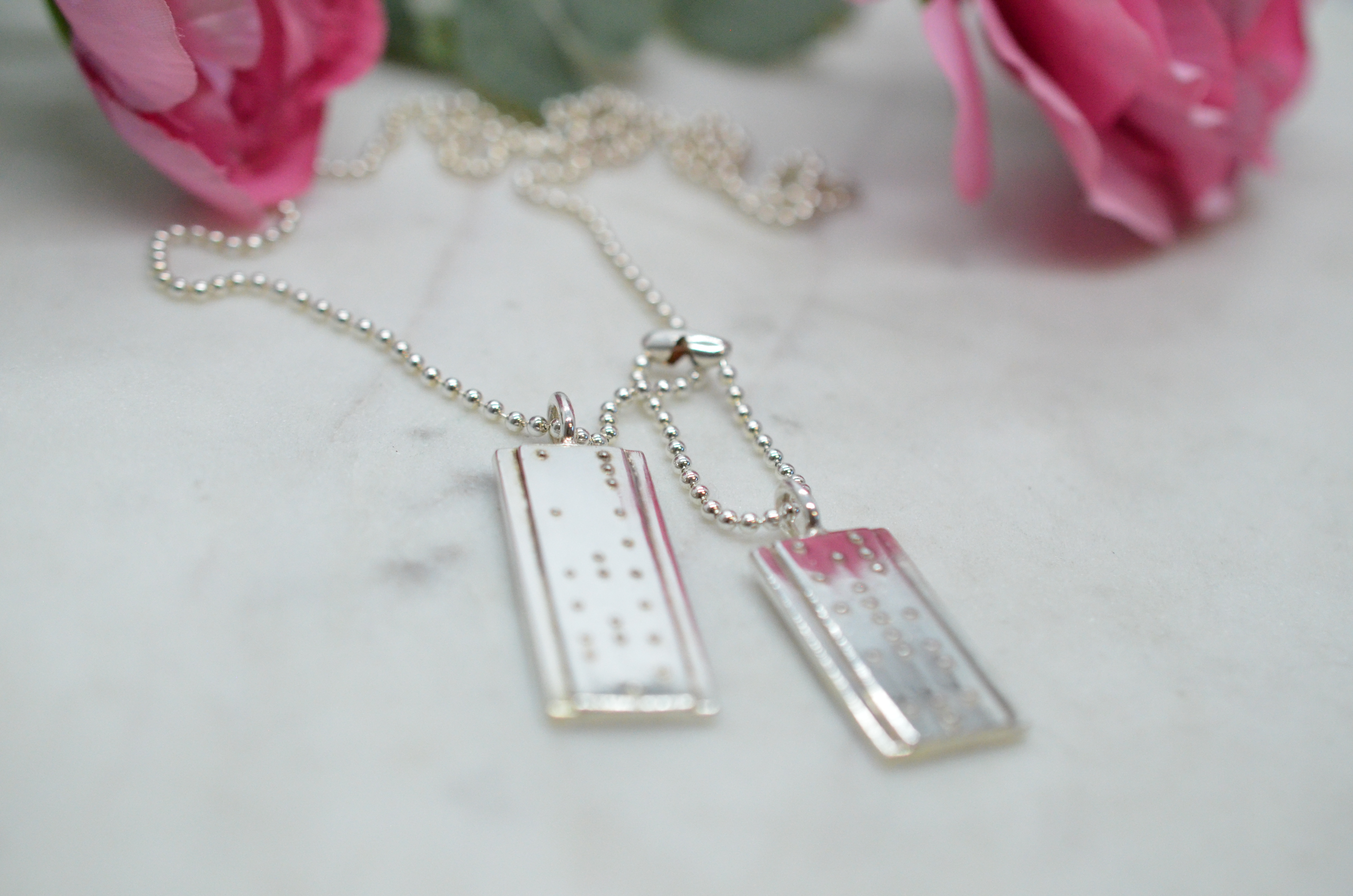 Second Hand Efva Attling "MAKE LOVE NOT WAR" silver necklace