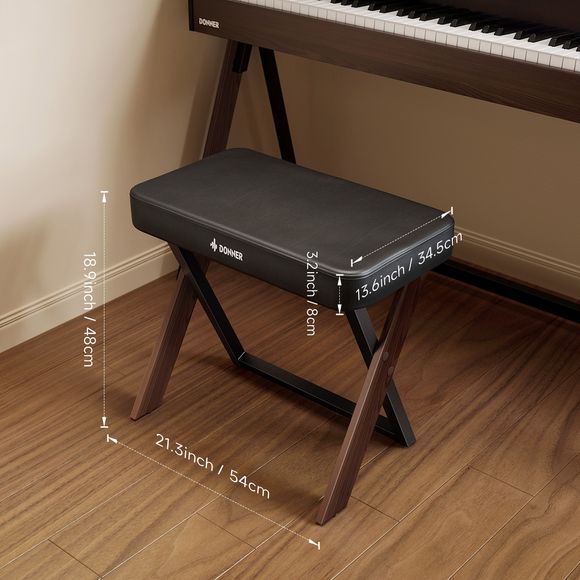 Donner DKB-300 pianobänk valnöt - 6