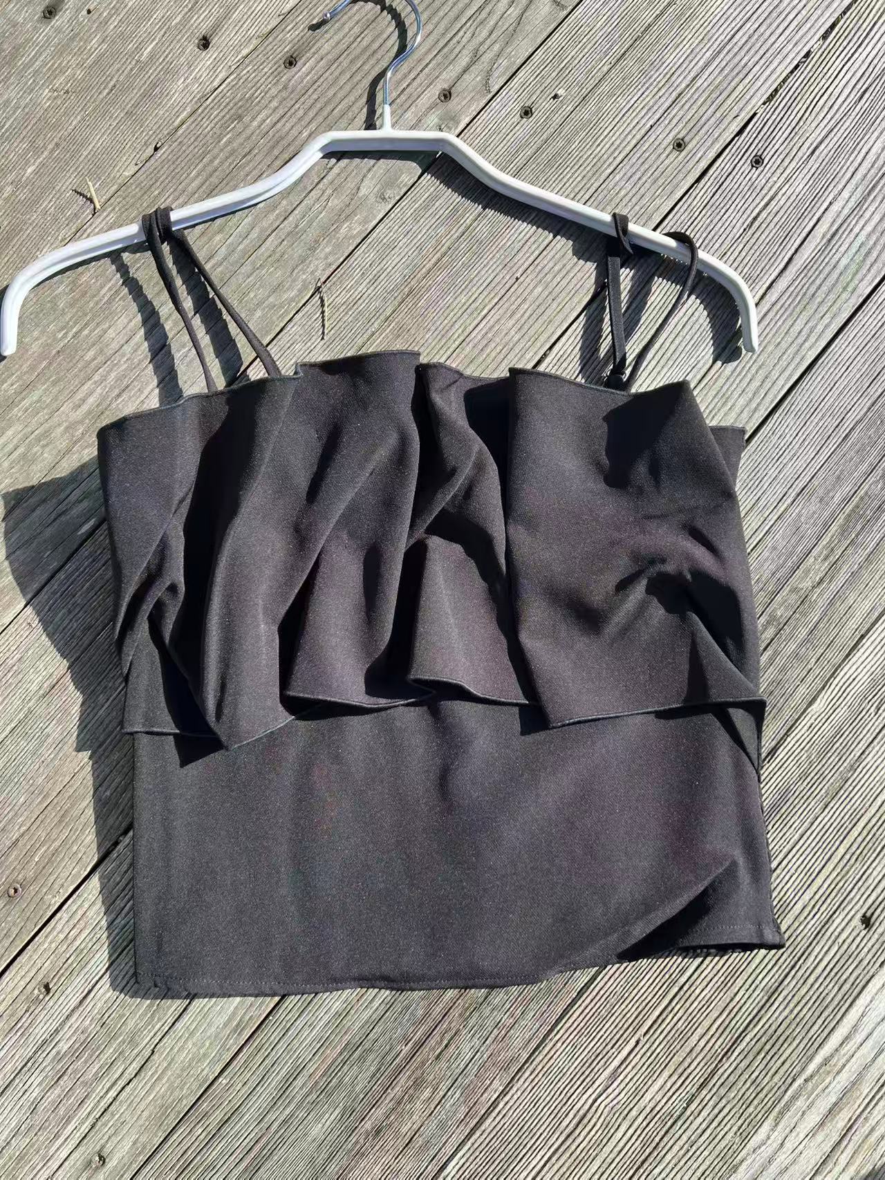 Selected Femme Vinelle Pleated Bandeau Top