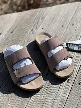Selected Femme Betsy Suede Strap Slider Almondine