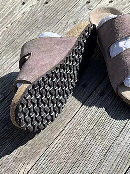 Selected Femme Betsy Suede Strap Slider Almondine