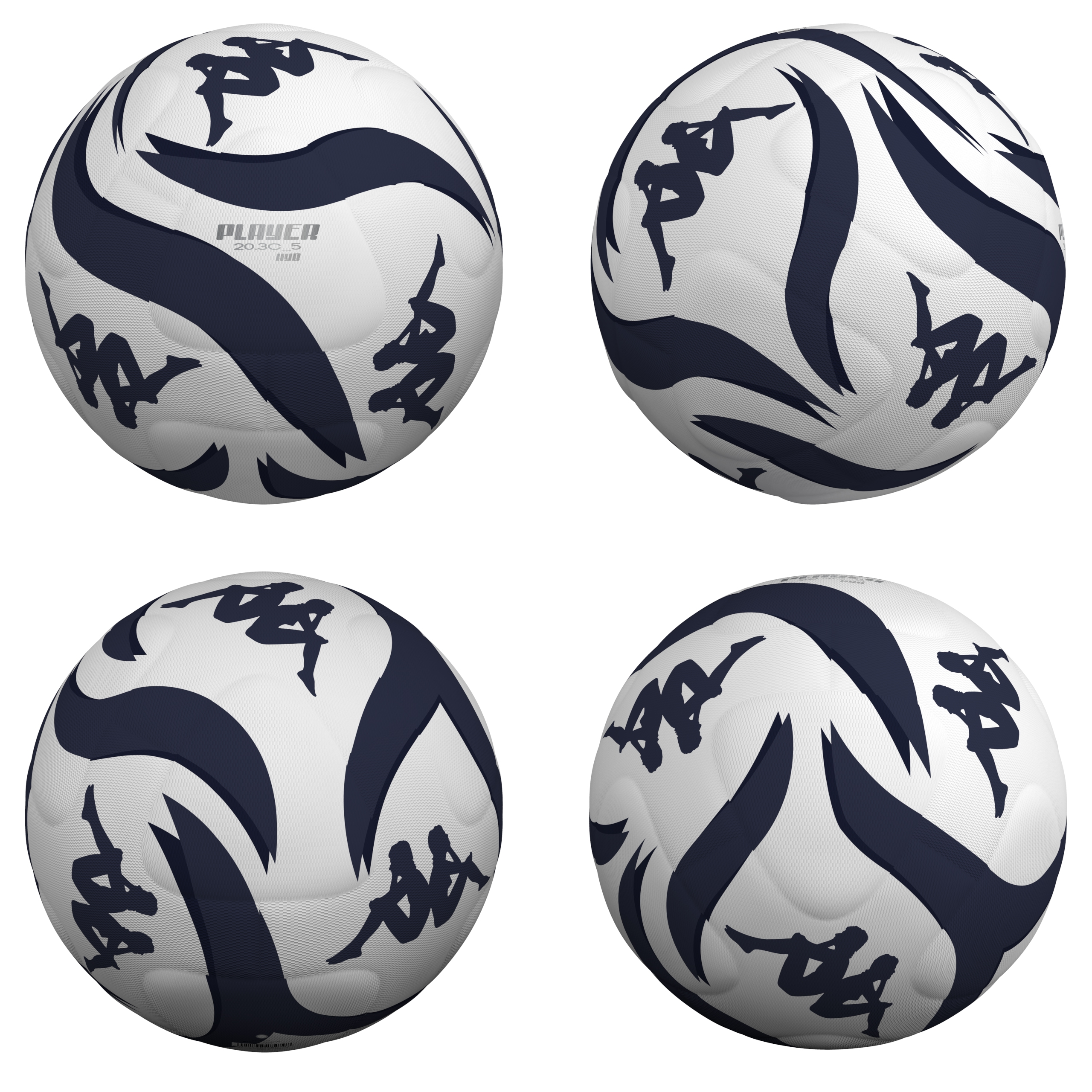 Kappa Player 20.3 HYB Fotboll vit/blå – Hybrid Träningsboll (12-pack)